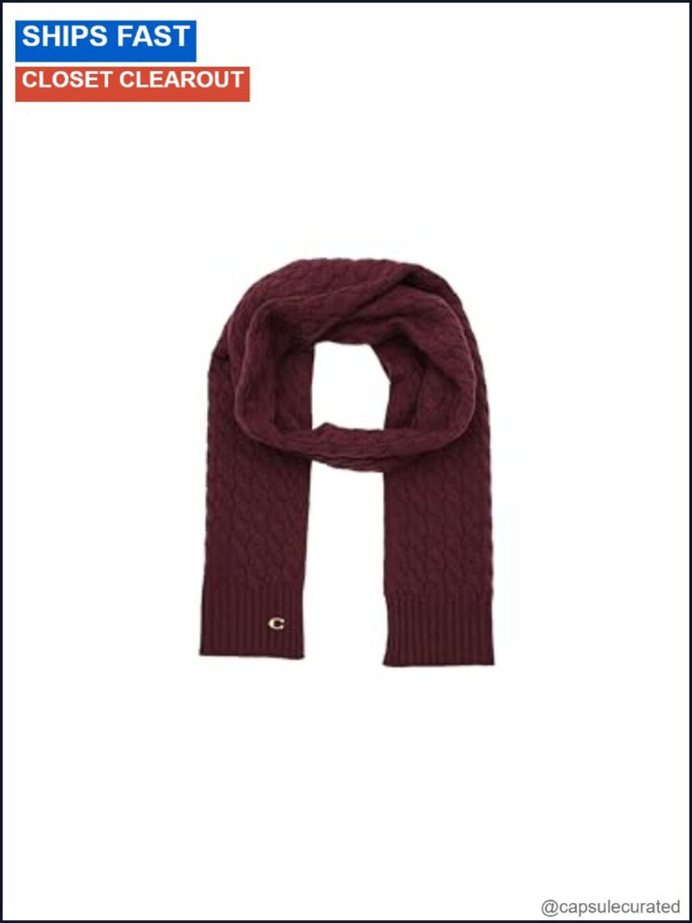 Cable Knit Scarf Wool Blend Fringe Trim Winter Shawl Wrap